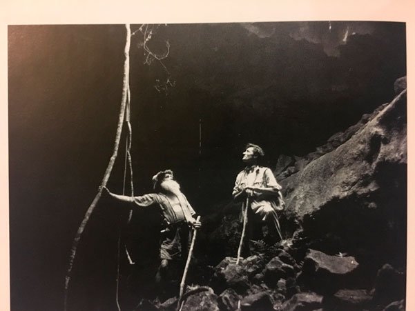 Carlos Kübler and Roger Perry in a cave in Santa Cruz