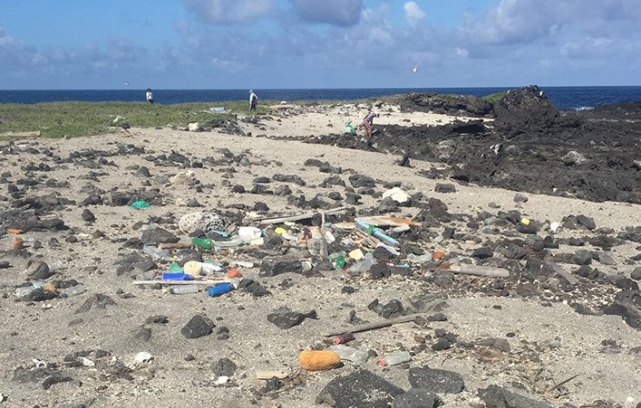 Plastic found on Genovesa Island.