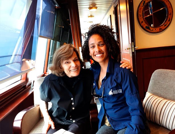 Very special moment meeting with Dr. Sylvia Earle talking about seamount exploration in Galapagos